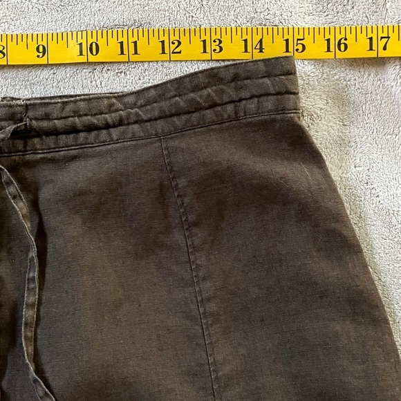 Liz Claiborne Brown Maxi Skirt 100% Linen Pintucked Ruffle Size 6 - Picture 8 of 9